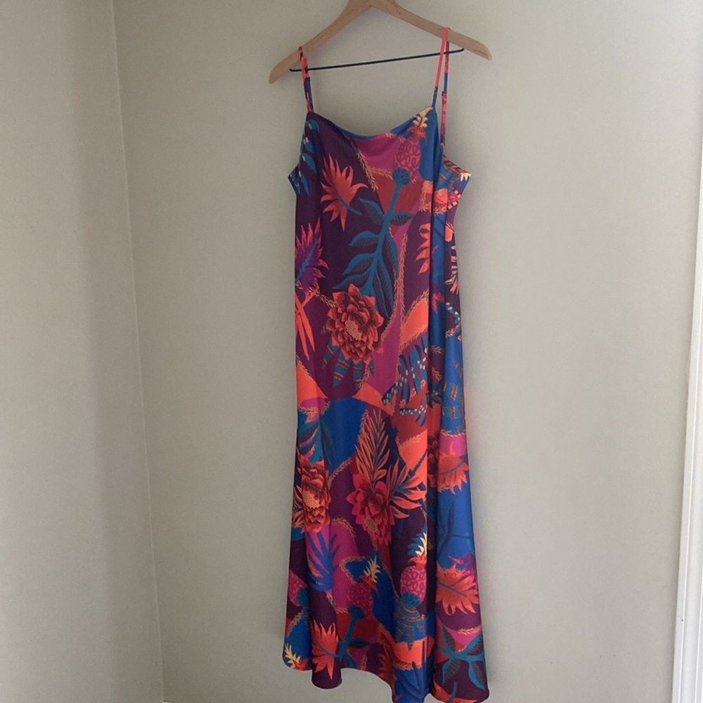 Joie new without tags tropical floral spaghetti strap maxi dress size large - Picture 2 of 5